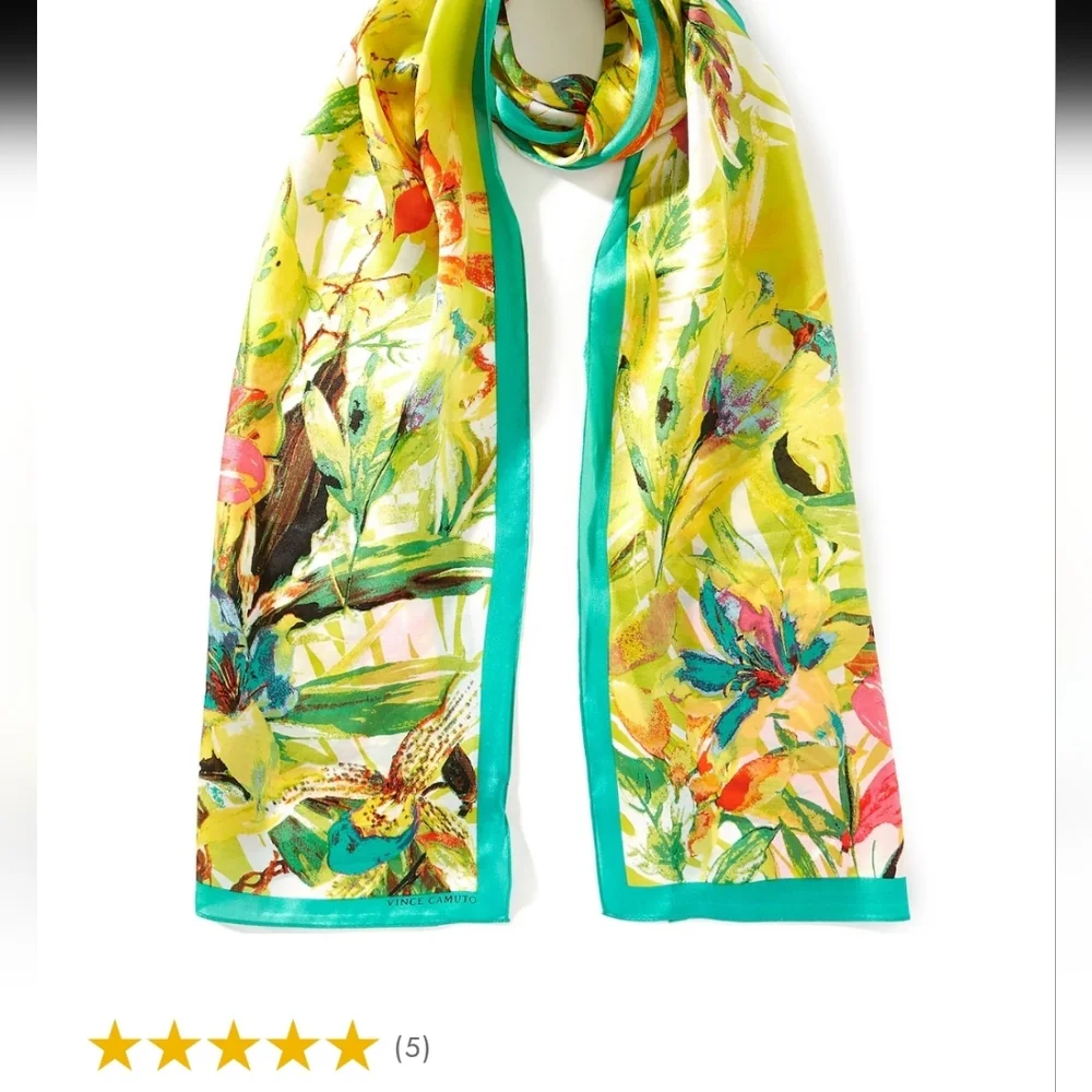 Vince Camuto Jungle Bloom Silk Oblong Scarf